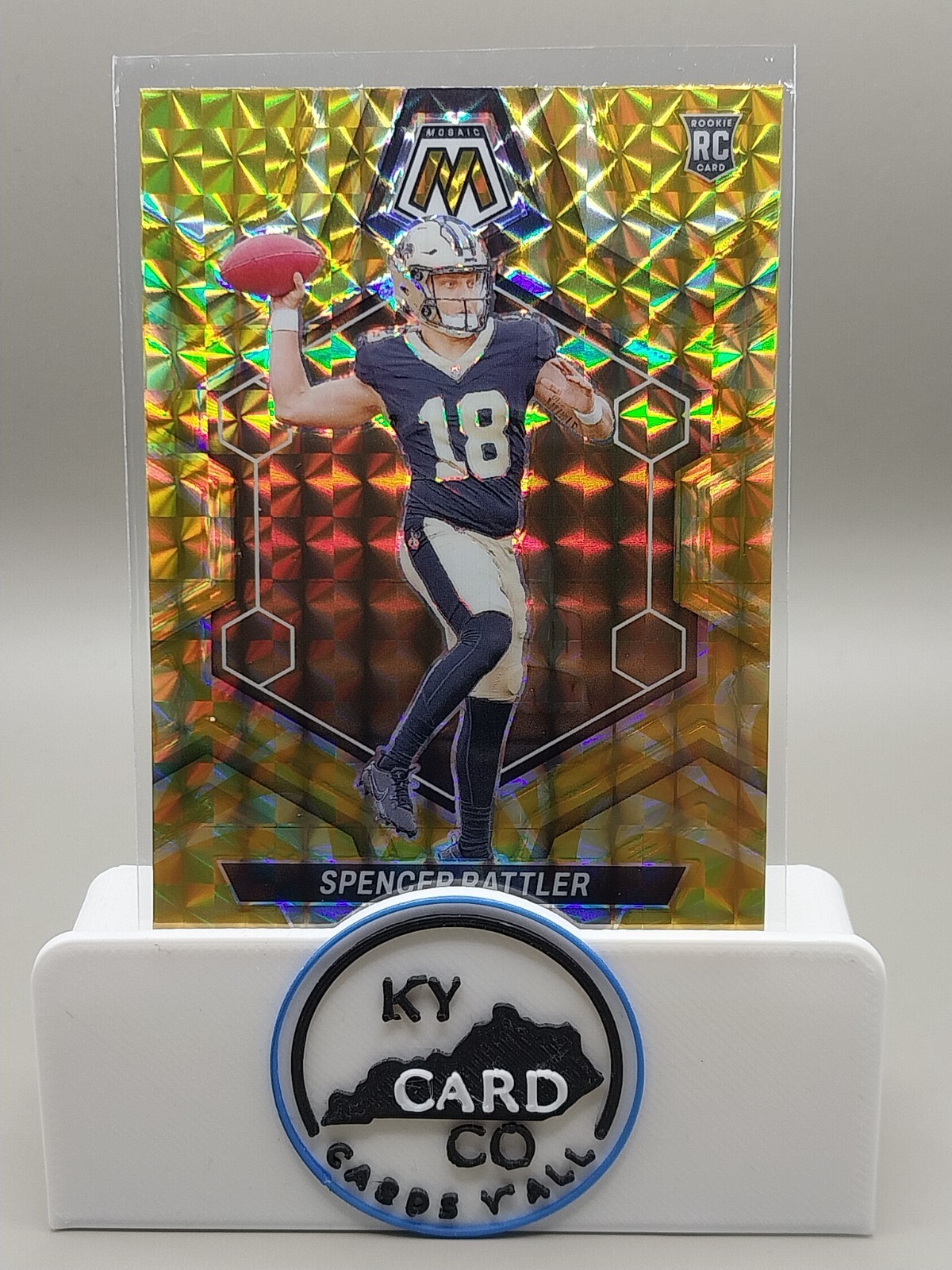 SPENCER RATTLER 2024 Panini Mosaic Rookie Yellow Reactive Prizm RC #393 Saints