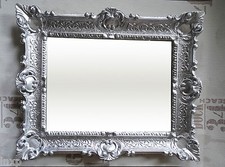 Barock Bilderrahmen in ALTSILBER 56x46 cm Fotorahmen für Bilder 30x40 cm Rahmen