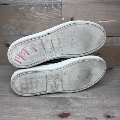 Saint Laurent Paris Black Silver Leather High Top Star SL
