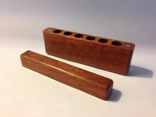 6 Round African Bubinga Pocket Ammo Cartridge Box For 45 Colt Handgun ruger .45