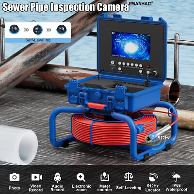 Pipe Inspection Camera 512hz Sewer Camera Self Leveling 7'' 20m Drain Endoscopes
