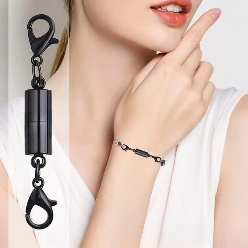 Paquete de 10 brazaletes collar joyería broche langosta magnético negro Foto 3 de 4