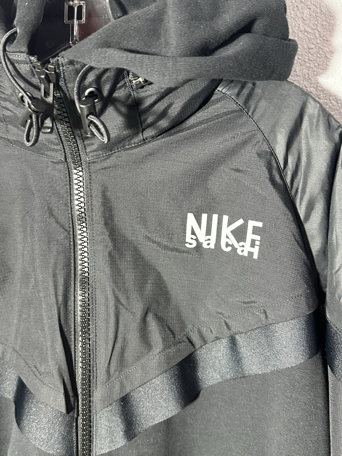 SACAI X NIKE Felpa con cappuccio e zip intera uomo taglia 2XL Nike x Sacai 'Nero' DQ9029 010