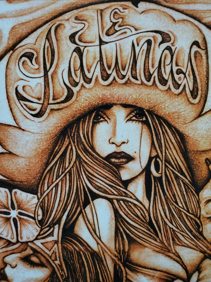 print vintage cholo chola raza chicano 3 latinas arte teen angels tattoo flash