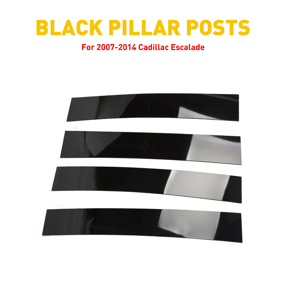Gloss Black Pillar Posts for Cadillac Escalade 07-14 Door Trim Piano Cover Kit