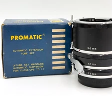 Promatic Automatic Extension 3 Tube Set For Nikon F Nikkormat - Close-Ups To 1:1
