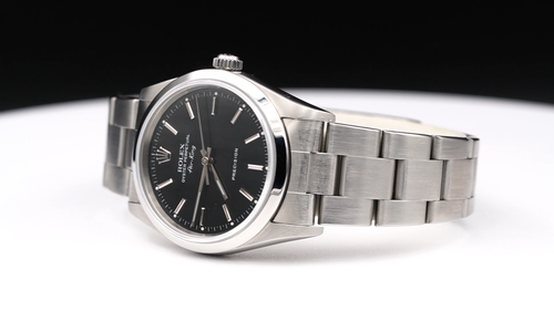 Rolex Air King 14000 Mens Stainless Steel Watch with Oyster Band and Black Dial - Video 1 of 1