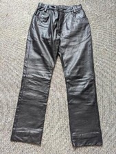 vintage 1990s leather WILSONS motorcycle pants 30x32 black jeans y2k cowhide