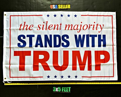 Donald Trump Flag FREE FIRST CLASS SHIP! Silent Majority USA Poster Sign 3x5'