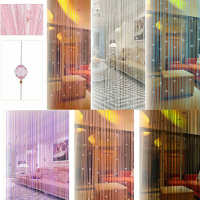 String Tassel Curtain Crystal Beads Door Window Panel Room Divider Beaded  Panel