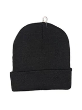 Black Cuffed Knit Beanie Skull Hat Cap Skully Adult Men's One Size