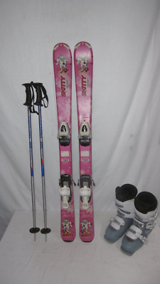 TECNO ''SKITTY'' SKI JUNIORS ALLROUND CARVER 110 CM + SKI BOOTS SIZE: 36 SET.