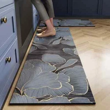 Luxury Kitchen Floor Mat PVC Waterproof Oil-proof Rug Home Carpets
