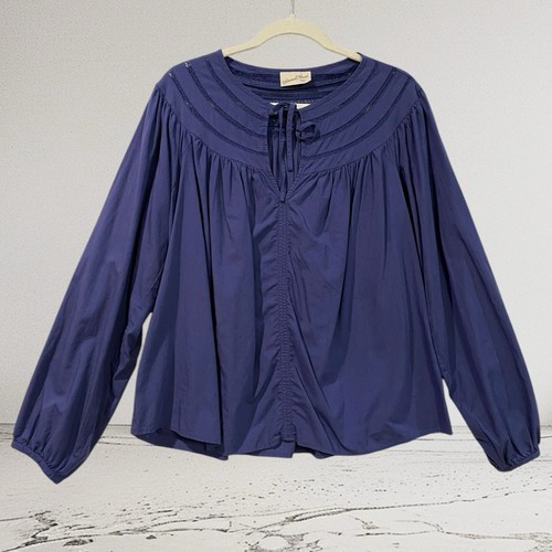 Universal Thread Peasant Top Women’s Medium Embroidered Tie Neck Boho Summer - Picture 2 of 21