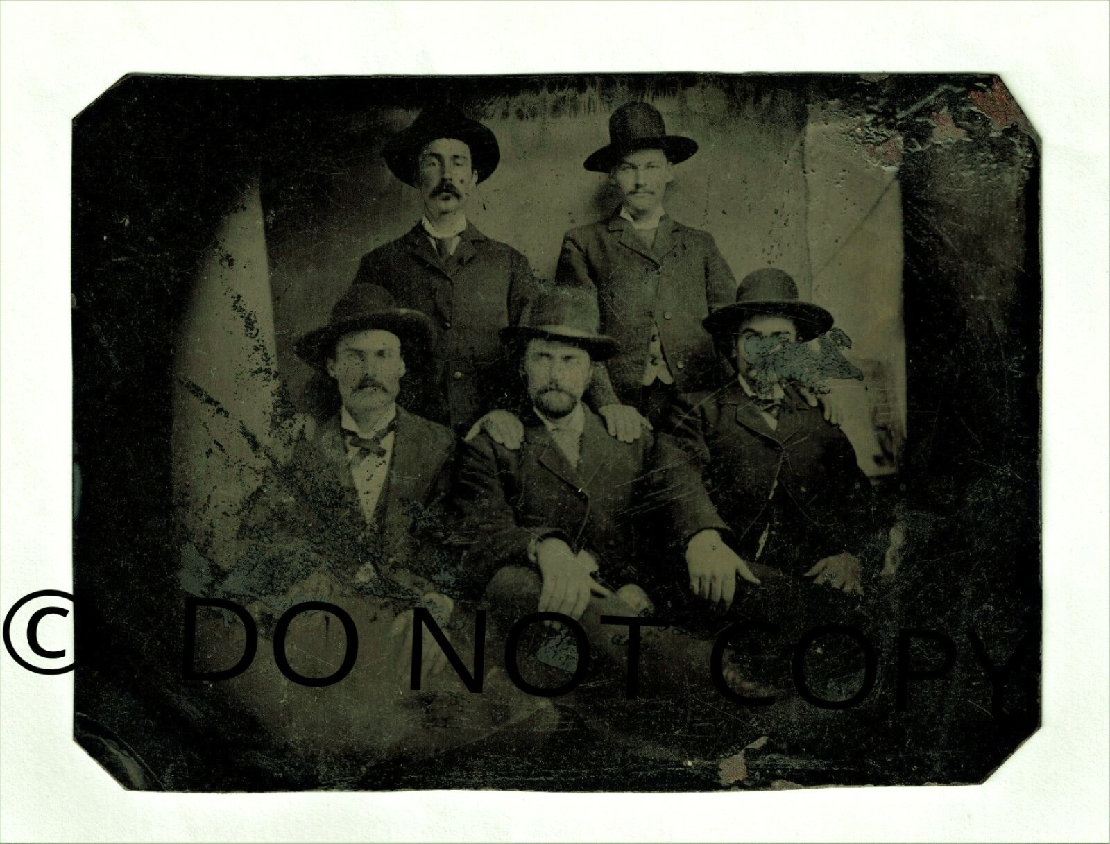 Old Original Tintype Photo of 5 Lincoln County Regulators Old American