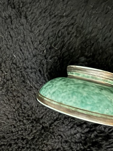 Wilhelm Kage pour Gustavsberg Argenta 1094 Vert Céramique Bol 4” Signé Mcm - Photo 6 sur 6