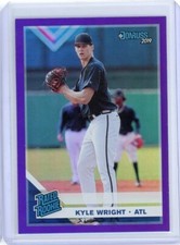 2019 Panini Donruss Kyle Wright Atlanta Braves Rated Rookie Purple Parallel #44