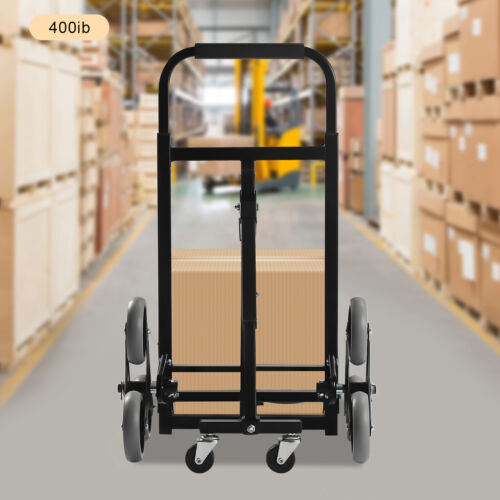 Stair Climbing Hand Truck Foldable Dolly Cart Dual Purpose Cart w/Retaining Rack