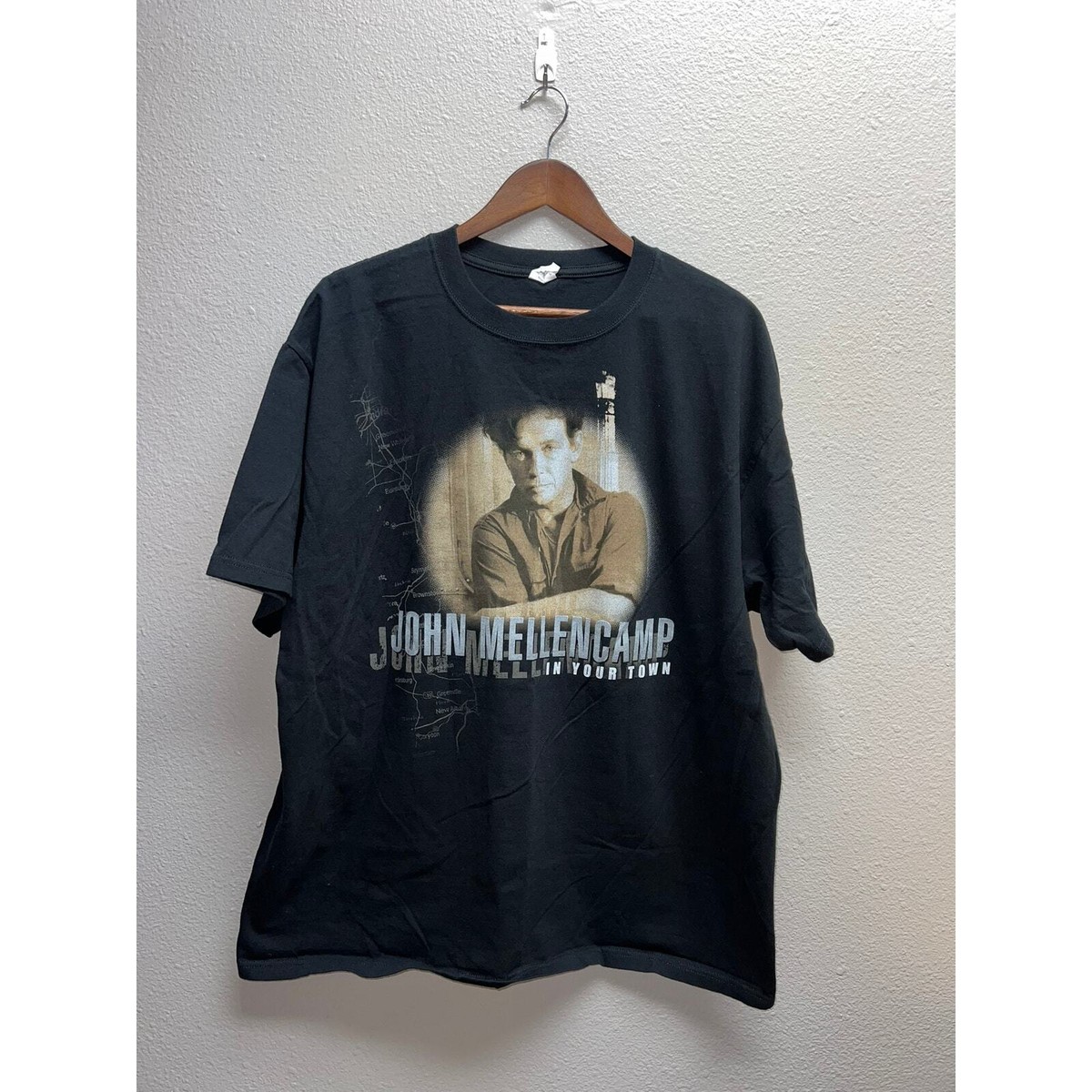 John Mellencamp Shirt In Your Town Concert Tour Black 2XL XXL