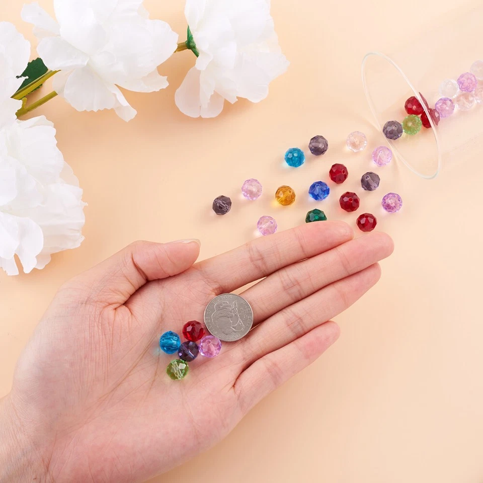 150Pcs/Box Faceted Rondelle Transparent Glass Beads For Jewelry Making 10x8mm - Image 4 of 4