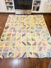 vintage patchwork quilt topper78 Long 64 Wide. Can Be Used For Pillows.