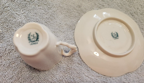Vintage Lenox Demitasse Cup & Saucer Set, 5 sets available Early Green Mark USA - Picture 2 of 3