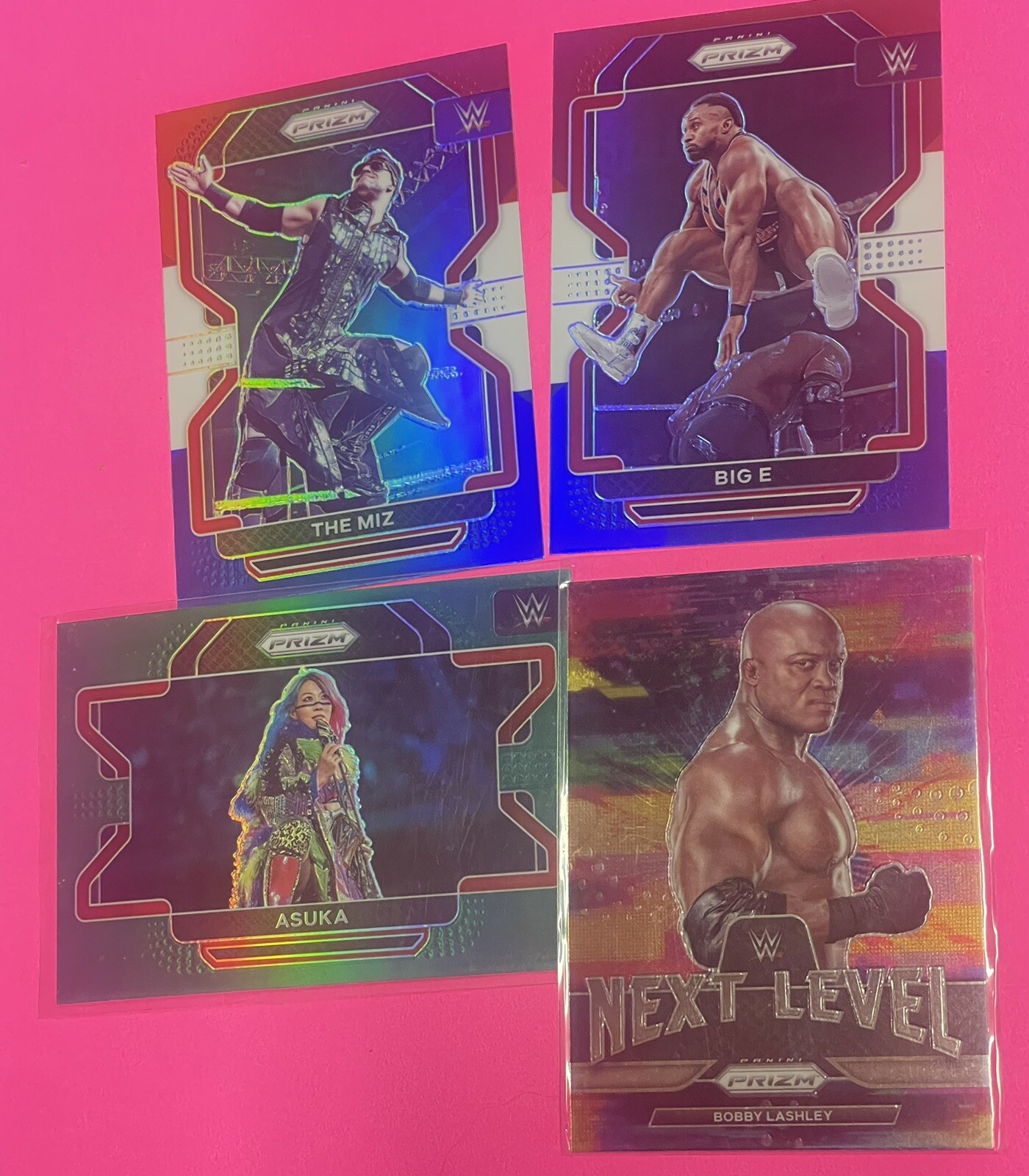 2022 WWE Prizm ((4)) Cards Inserts-color  Asuka-Bobby Lashley Very Cheap!
