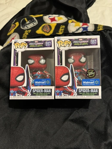 Funko Pop Mech Strike Monster Hunters 997 Spider-Man común y persecución