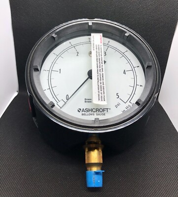#ad ASHCROFT BELLOWS PRESSURE GAUGE 238A520 01 BRASS SOCKET $75.00
