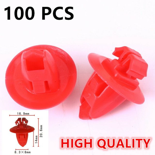 100x Red Fender Wheel Flare Moulding Clips Panel Retainer 9090467037