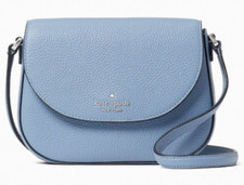 Kate Spade Leila Mini Flap Crossbody Blue Leather WLR00396 NWT Frosty Sky FS