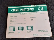 Vintage Sams Photofact Set No 1218 Parts List and Schematics  1972