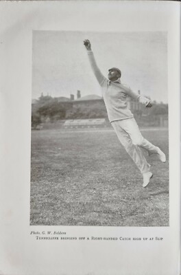 1911 Kricket Aufdruck Tunnicliffe Bringing Off Rechts Händig Haken High Up Bei