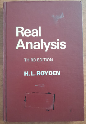 Real Analysis, H.L. Royden 3rd Ed. 1988, Prentice-Hall, HC VG ISBN