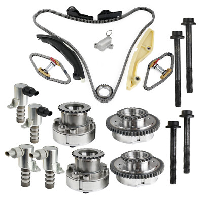 Timing Chain Kit & Cam Phaser VVT Gears For 11-17 Ford F-150 Lincoln Taurus 3.5L
