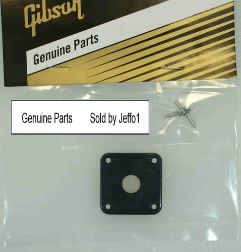 GIBSON® Les Paul Jack Plate Black Plastic Cover USA Genuine Brand New 'REAL"