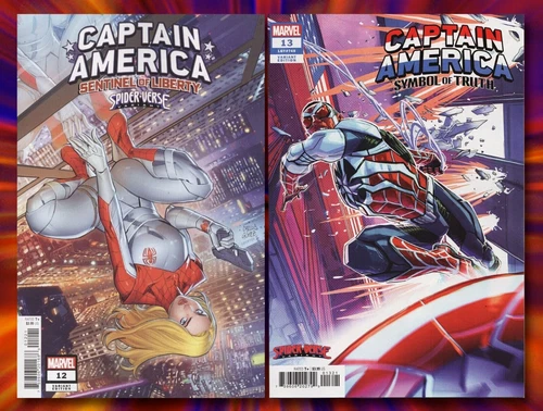 Captain America Sentinel Liberty 12 & Symbol Truth 13 Spider-Verse Variant Set