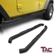 For 2005-2023 Toyota Tacoma Double Cab 3" Texture Black Side Step Rails Nerf Bar