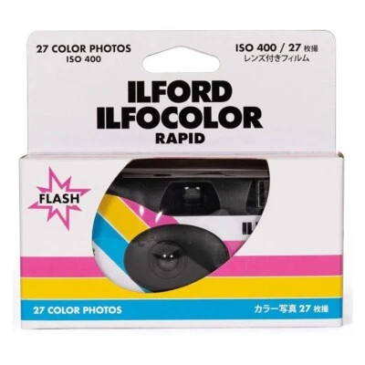 Ilford IlfoColor Rapid Disposable Camera, 27 EXP, ISO 400 Single Use 1 Pack