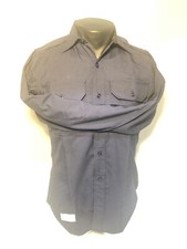 KOREAN VIETNAM WAR ERA VINTAGE USAF POLY / WOOL FIELD SHIRT MEN'S 14.5x35 BLUE
