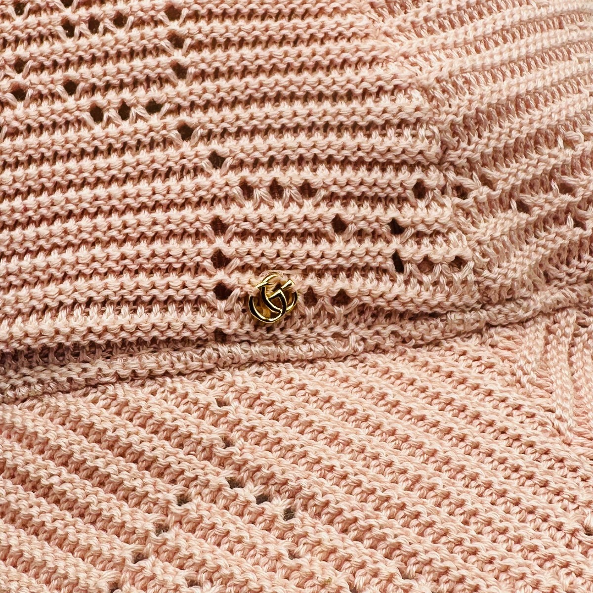 Gucci Malibu Women's Light Pink Cable Knit GG Logo Fedora