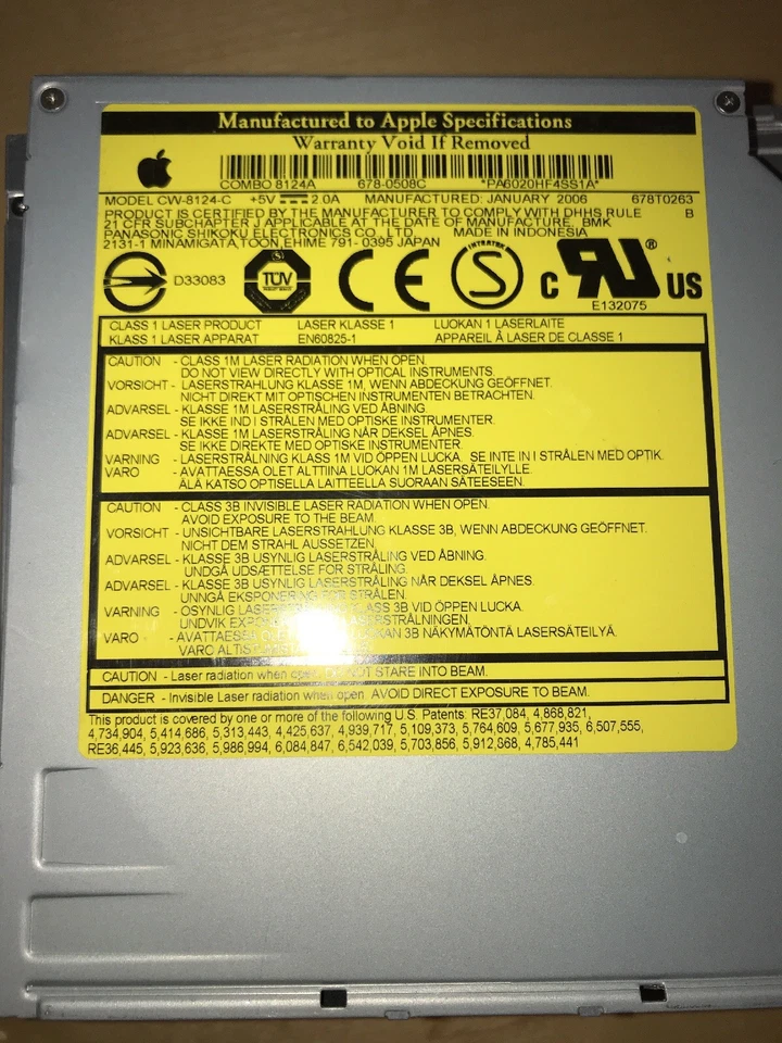 APPLE CW-8124-C Mac DVD Burner Combo Drive 12.7mm iMac iBook PowerBook XServe - Image 2 of 4