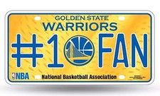 NBA Golden State Warriors 1 Fan License Plate
