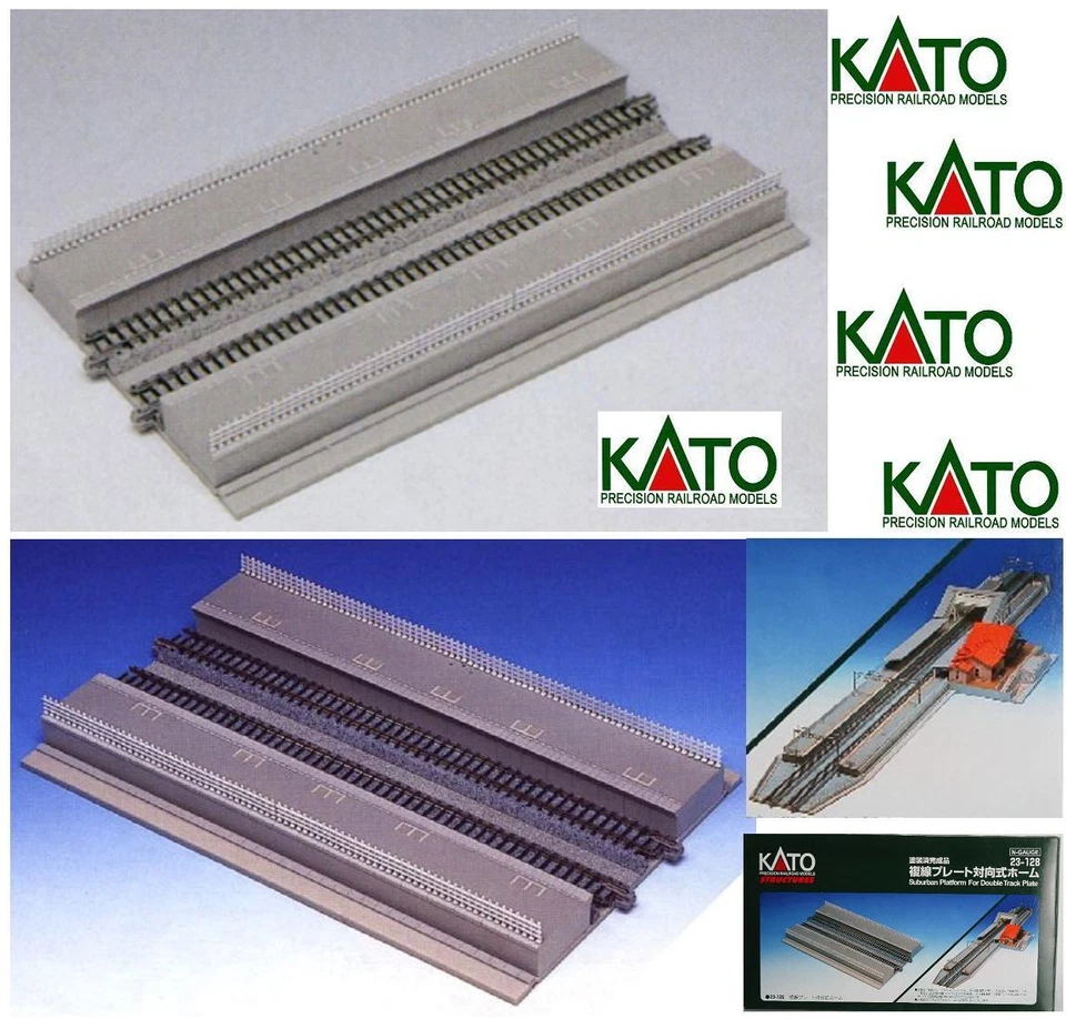 KATO 23-128 Plateforme Modulaire pour Station À 2 Lignes Avec Rails 25x15 - Photo 1/1