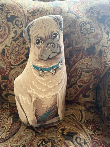 Vintage Reproduction Pug Doll Pillow Arnold Print Works Style 13.5x7.5.nostalgic