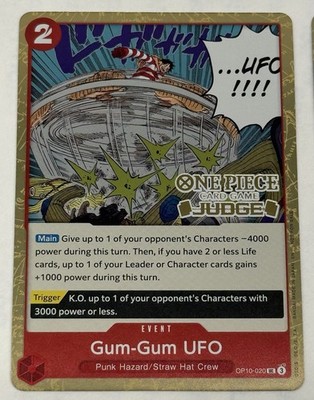 One Piece Monkey D. Luffy (Gum-Gum UFO Judge Pack Vol. 6) 020 Promo Stamp Card