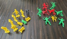 VTG Plastic Cowboys Indians Pigs Sheep Goat LOT OF 20 PLEASE READ DESCRIPTION