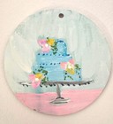 Original Mini Painting Cake, abstract, Whimsical, Acrylic, wood, Impasto,3.5" — photo 1