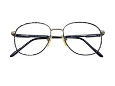1990s Gant Round Black Grey Speckled Metal Eyeglasses Frames - Vintage NOS