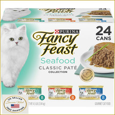 Purina Fancy Feast Seafood Classic Pate Wet Cat Food Variety Pack - 24x3oz Grain